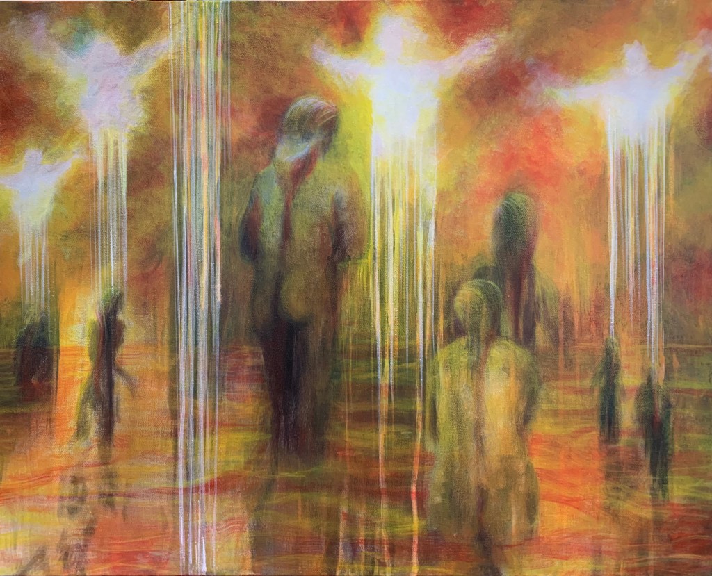 Millions of people around the world joined in a global Mass Meditation on Sunday April 5th 2020... To heal the world, and help the humanity unite to overcome the global health crisis of the COV19.
This painting is my personal meditation, that I painted at the time 0f the Mass Meditation... So Be It.